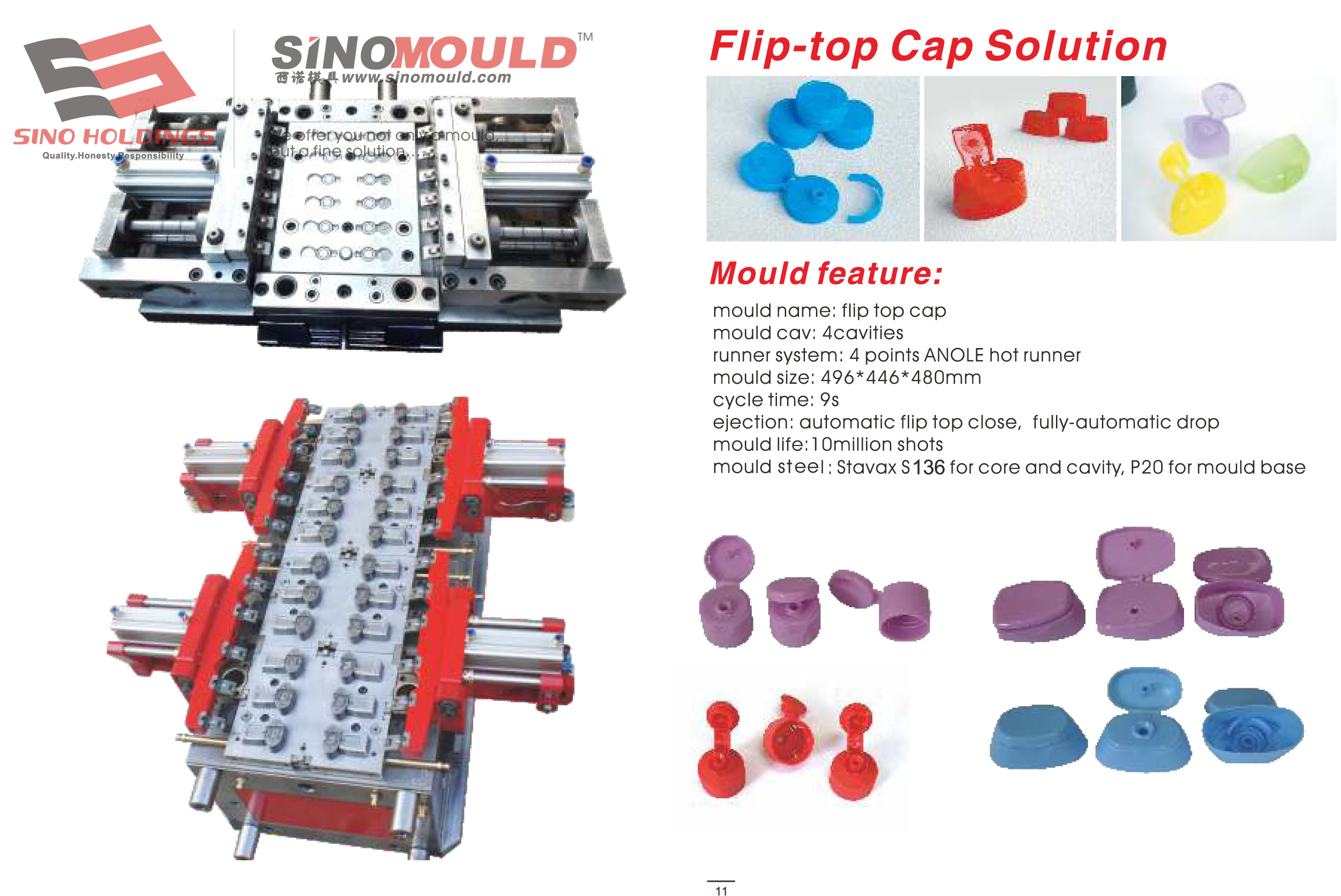 Shampoo Flip Top Cap Injection Mold