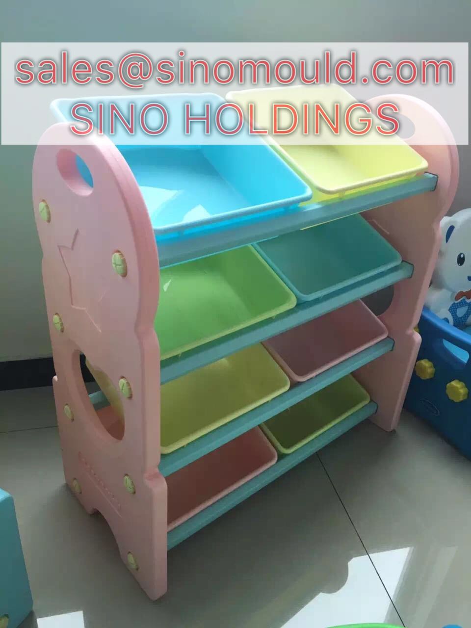 Plastic toy storage rack mould