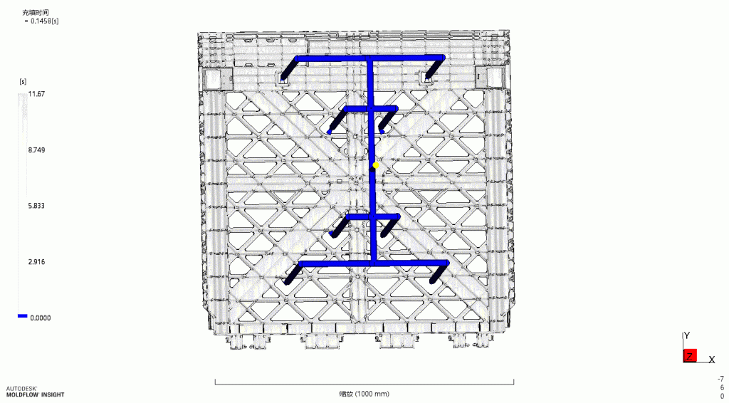 Analysis of mould flow for folding turnover box