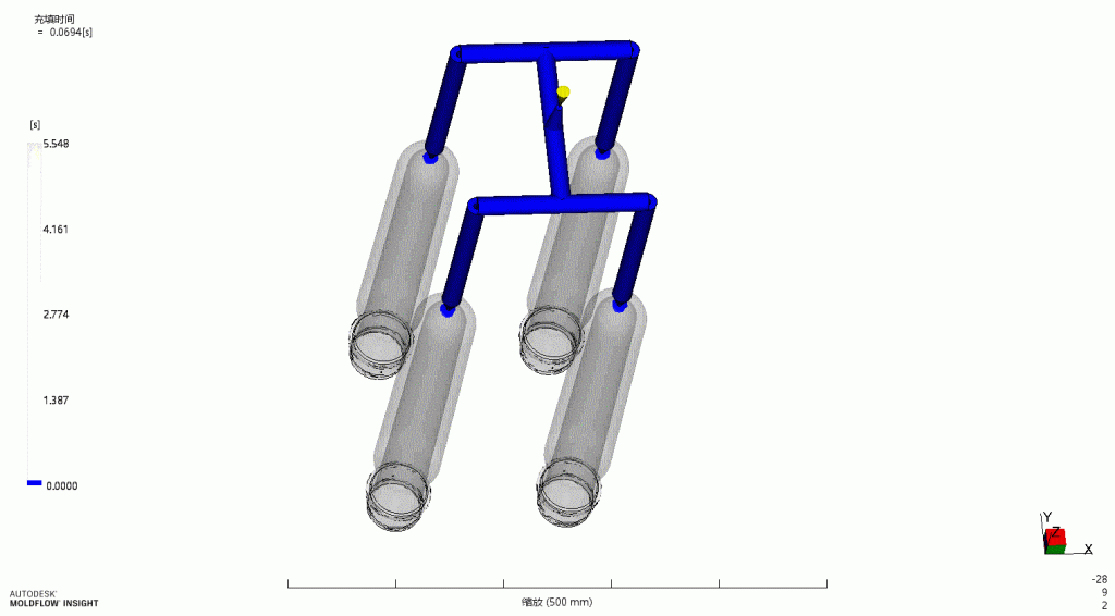 Flow analysis of preform mould