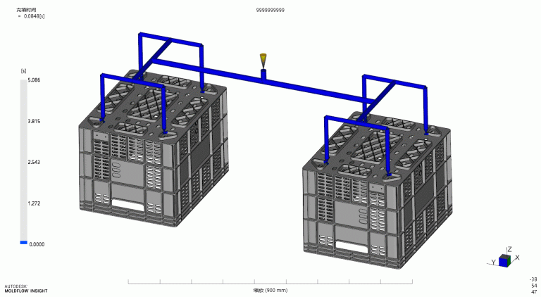 2 cavity crate mould